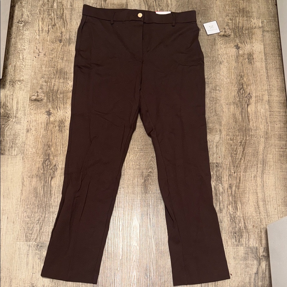 Rafaella Brown Straight Leg Dress Pants